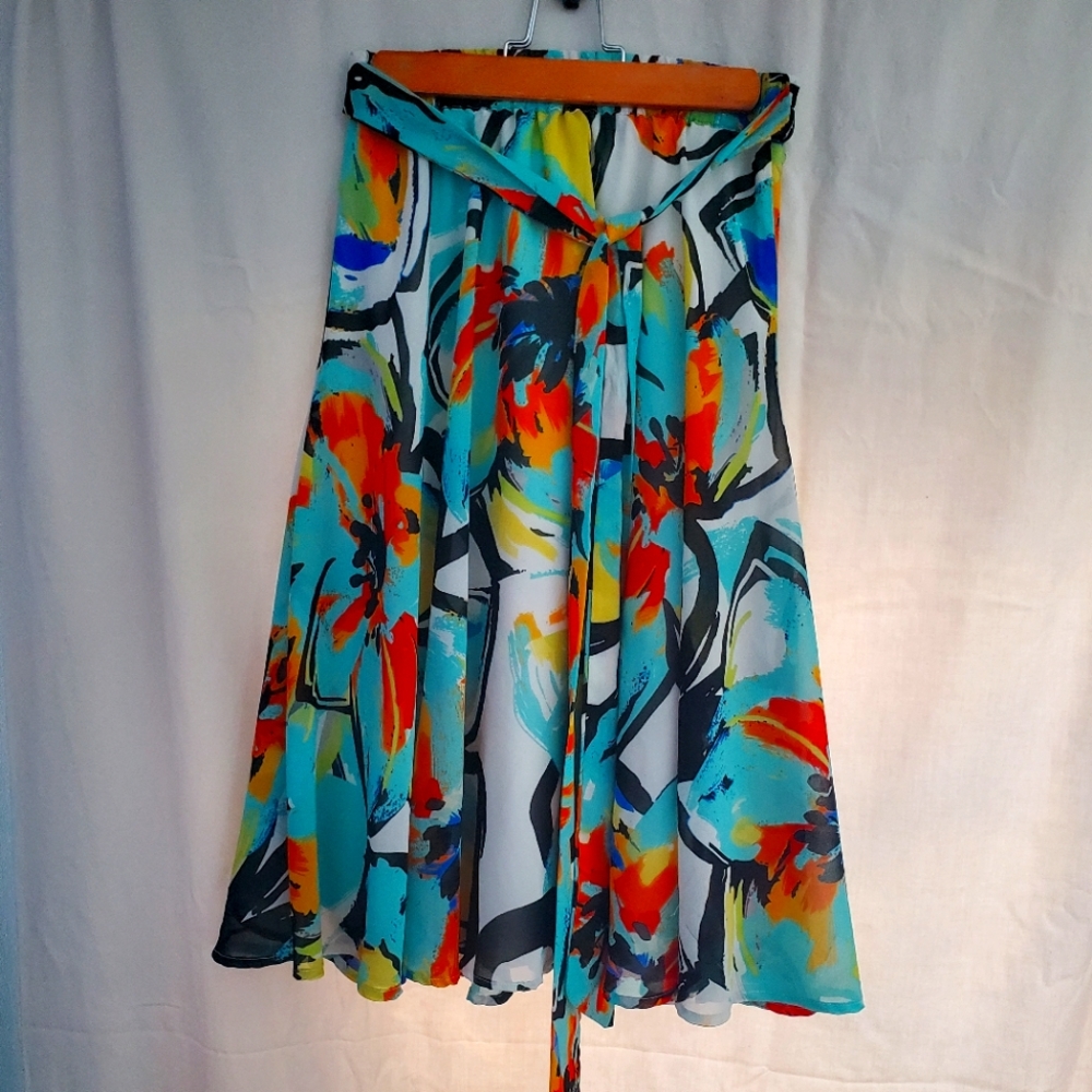 Mix Nouveau New York Tie Front Flare Skirt